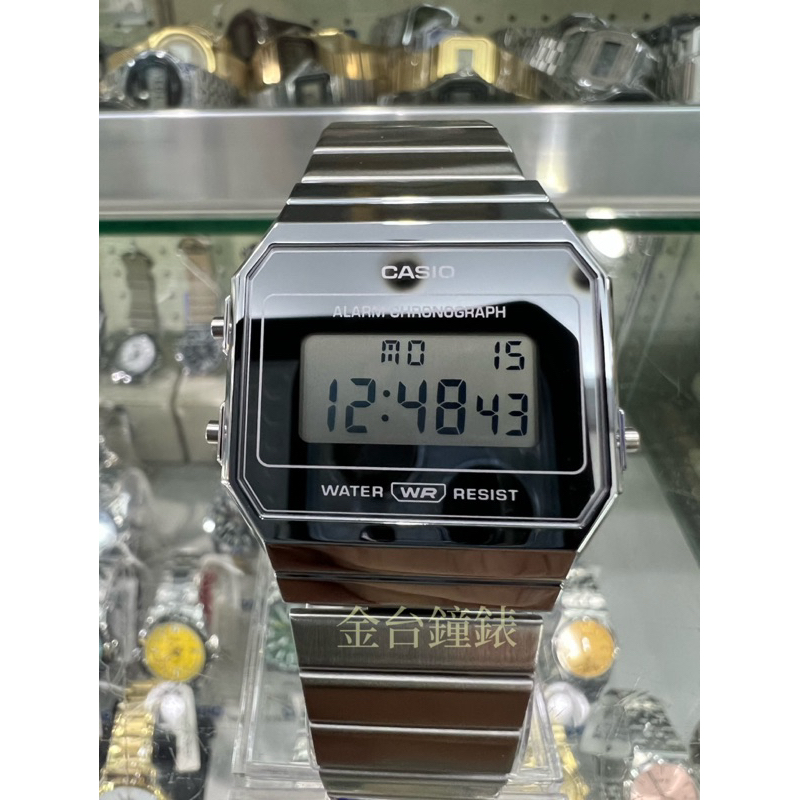 【金台鐘錶】CASIO 卡西歐 A700WEV-7A 鋼帶錶 (銀色框) 復古文青風 LED照明 電子 超薄錶殼