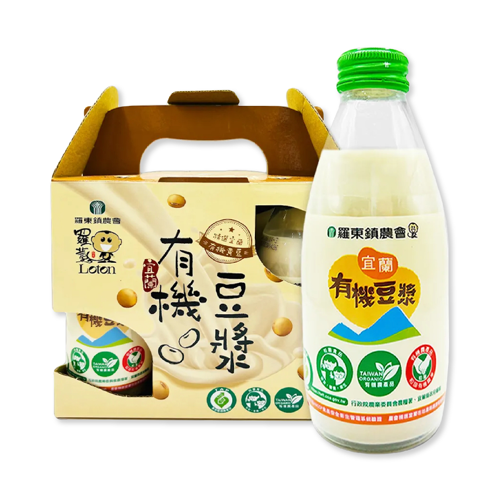 【羅東鎮農會】羅董宜蘭有機豆漿245毫升x24瓶/箱-台灣農漁會精選