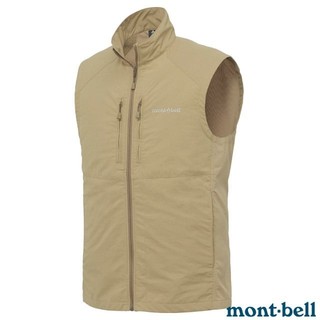 【MONT-BELL】男 防風防潑水休閒運動背心 TREKKING VEST 立領拉鍊開襟背心 卡其 1103332