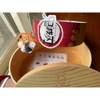 鬼滅之刃 主題咖啡廳 快閃店 限定cafe 炎柱燒肉定食木製便當盒 煉獄杏壽郎 鬼滅 炭治郎 木頭便當盒 木棉花