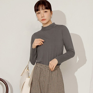 OB嚴選 棉質莫代爾小高領合身內搭長袖上衣 《AB16409》大尺碼/女裝/現貨