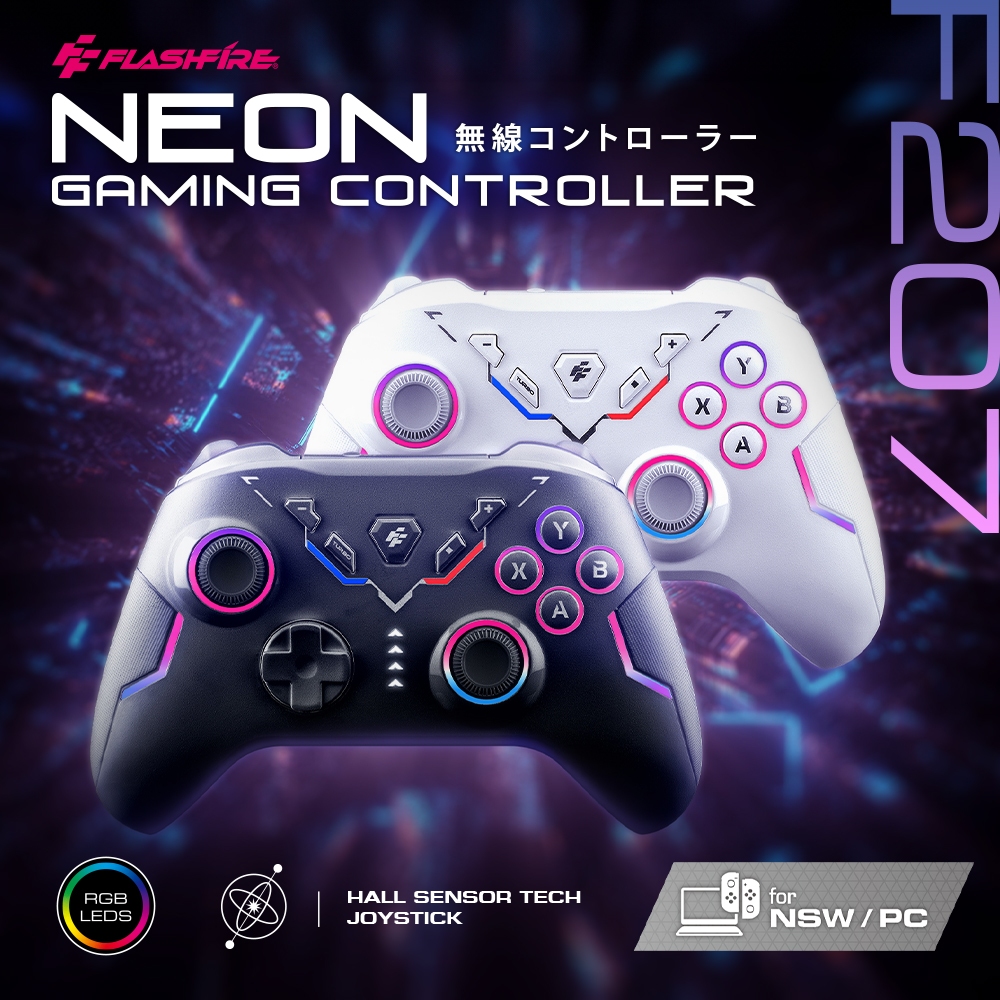FlashFire NEON 遊隼無線手把 支援 switch pc steam 藍芽 控制器 epic 電腦 霍爾磁感