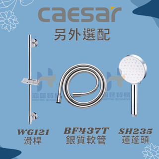 凱撒 CAESAR WG121滑桿 ､ SH235 蓮蓬頭把手、 BF437T 銀質沐浴軟管