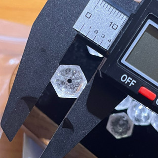 [現貨實拍]天然白水晶六角隔片 白水晶算盤珠 配件 天然白水晶 水晶配件 耳環diy 手工diy 白水晶 立體六角 蜂巢