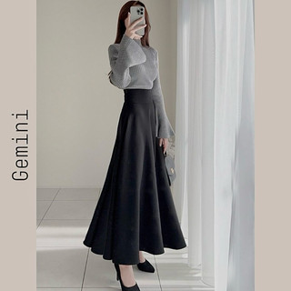 🌸Gemini🌸 預購丨日本GRL 高腰喇叭裙 日系喇叭長裙 素色百搭裙子 氣質波浪裙 fo1849