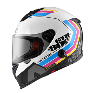 【PUPU SHOP】(現貨)ASTONE GTB800 AO35 彩繪 全罩式安全帽 白/藍