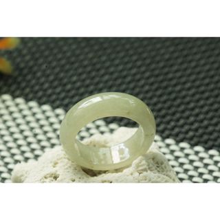 熱賣U359玉戒指❀ 11/12#翡翠玉A貨冰潤淡黃寬版玉戒圈指環戒子【緬甸玉翠軒】玉首飾品 男女款式