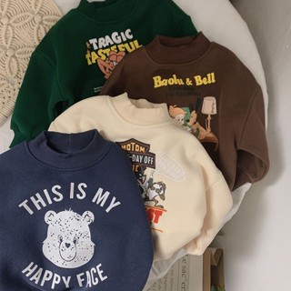 💫💫可愛兔童裝 韓版兒童加絨頭套衛衣 男女童秋冬加厚上衣 兒童一體絨保暖衛衣 穿搭必備
