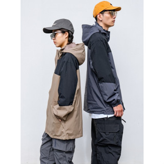 【Survive 3XL】韓國 撞色拼接可拆帽防水外套 防風 厚棉 潮流 個性 雪衣 保暖 大尺碼 情侶裝 男裝 女裝