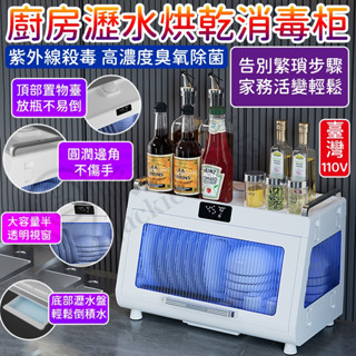 🚚隔日到貨🚚碗碟收納架 家庭碗櫃 消毒碗櫃 烘碗機 碗筷消毒櫃 廚房置物架 消毒烘碗櫃 小型烘乾碗櫃 紫外線消毒 瀝水架