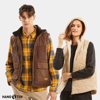 【Hang Ten】男女裝-恆溫多功能-保暖絎縫可拆帽背心(多款選)