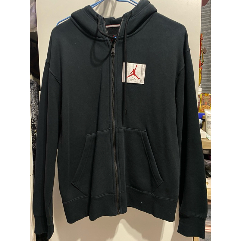 （正品）冬衣大出清～NIKE  AIR JORDAN黑色內刷毛連帽外套（九成新）