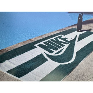Nike Club 毛巾 浴巾 吸水毛巾 海灘 游泳 運動 170x74 cm 綠白 [HF9408-119]