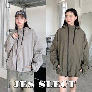 【JES】 韓國 素面 機能 防風 防潑水 雙拉鍊 造型 拉鍊口袋 親膚 透氣 潮流 情侶 連帽外套 風衣外套 外套