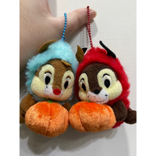 早期 復古 收藏 東京迪士尼樂園 吊飾 鑰匙圈 娃娃 玩偶 布偶 花栗鼠🐿️ 奇奇蒂蒂 萬聖節 南瓜 小惡魔 👿