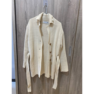 優衣庫 UNIQLO INES DE LA FRESSANGE 聯名米白綁帶氣質外套