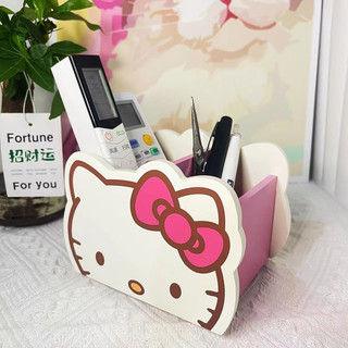 HELLO KITTY收納盒 桌面多功能收納筐收納桶 凱蒂貓可愛收納盒 遙控器鑰匙收納筐 卡通插筆筒 桌上收納