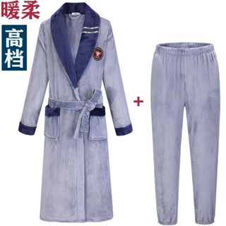 🔥睡袍睡衣 珊瑚絨 秋冬季 睡衣男 全棉浴袍 大碼睡袍 酒店睡袍 加厚加絨寬松睡袍 法蘭絨睡袍男士秋冬季大碼寬鬆室內家
