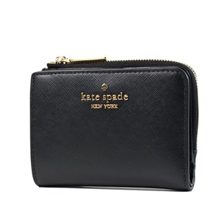 KATE SPADE Madison L型拉鍊袋防刮釦式短夾-黑色 【美國正品現貨】