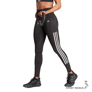 Adidas 緊身長褲 女裝 吸濕排汗 黑【運動世界】IT9105