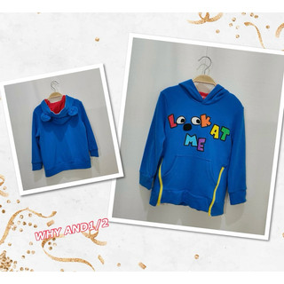 ☀️二手衣倉☀️WHY AND1/2普普熊LOOK AT ME長袖帽T 5號 AWA0056