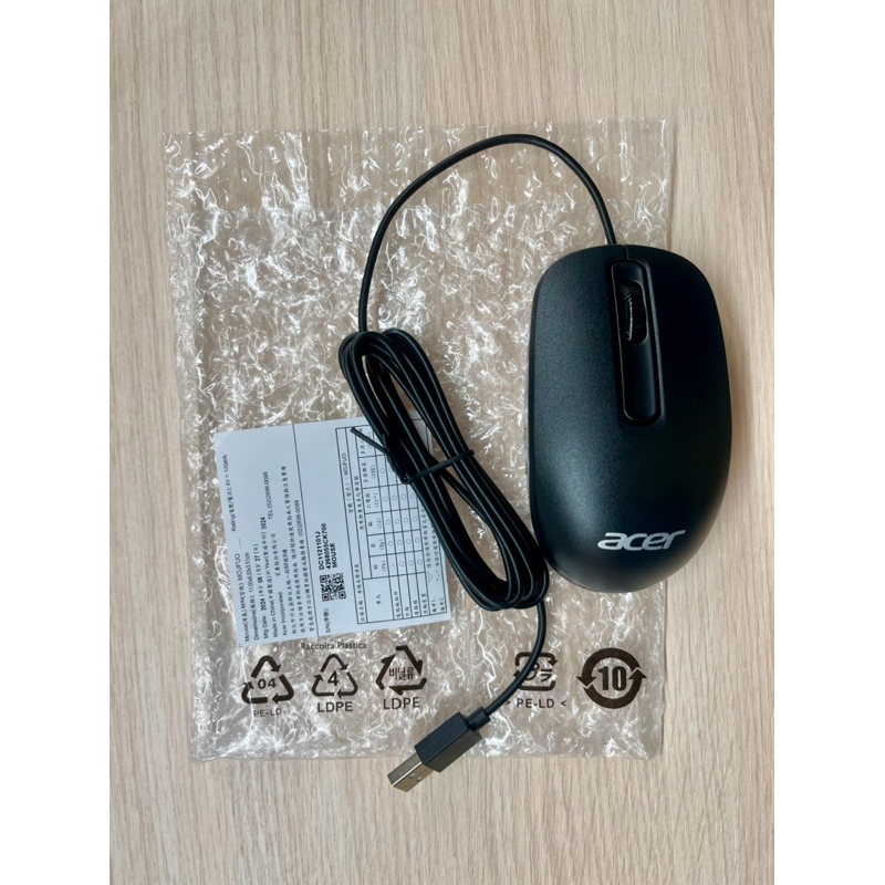 全新 ACER 原廠USB有線光學滑鼠 MS NB MOJFUO
