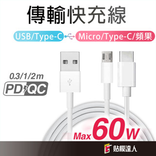 蘋果充電線 PD快充 iPhone 快充線 適用 蘋果 三星 小米 OPPO Type-C USBC 安卓 apple