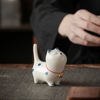 可愛小貓咪陶瓷桌面擺件 手繪家用室內裝飾品 軟萌治癒茶寵 故宮貓擺件居家裝飾 筆架 禮品 擺件 裝飾品 桌擺