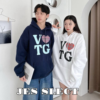 【JES】 韓國 厚磅 內刷毛 美式 VTG 愛心 塗鴉 印花 刷毛 保暖 親膚 潮流 情侶 長袖 上衣 連帽長T 帽T