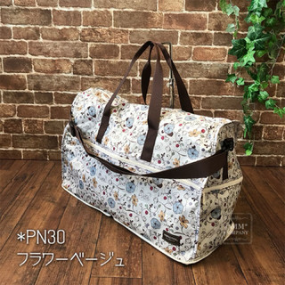 日本 siffler Snoopy 史努比 摺疊旅行袋 38L 行李包 斜背包 旅行包 行李袋 旅行袋 PN30花朵米白