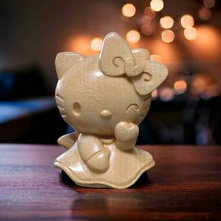 hello Kitty 實木雕刻 kitty公仔 凱蒂貓公仔 kitty模型 凱蒂模型 kt公仔 凱蒂貓擺件 三麗鷗公仔