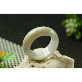 特價U2966戒指❀16# 翡翠玉A貨水潤飄花超寬版戒圈指環戒子【緬甸玉翠軒】玉首飾品 男女款式