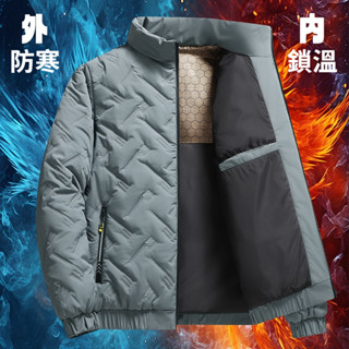 【桃園出貨】冬季保暖外套 石墨烯鋪棉外套 立領外套 棉衣外套 男生外套 冬季外套 防風外套 加厚立領夾克外套 外套男