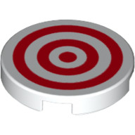 Lego 樂高 白色 2x2 印刷 箭靶 White Tile Round Red Circles 14769pb186