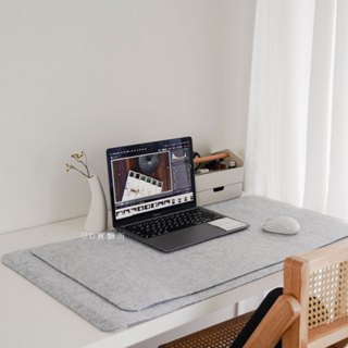 [隔熱防滑] 電腦桌墊 桌墊 90x45cm 80x40cm 深灰 淺灰 UDlab 辦公桌墊 書桌墊 簡約風毛氈桌墊