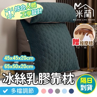 限時降價【贈紅壇梳】冰絲乳膠三角靠枕 三角靠枕 頭靠墊 靠背抬腿枕 懶人沙發 床頭靠枕 護腰 護頸 露營枕頭 抱枕