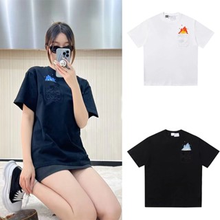 高品質衣服 移動城堡 火焰刺繡口袋 短T 短袖T恤 上衣 休閒短袖 圓領T恤 情侶T恤