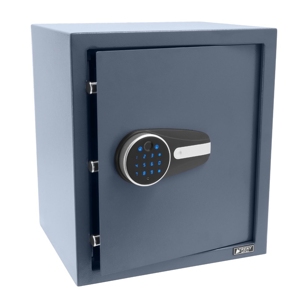 TRENY-40fin-n 美式指紋+密碼保險箱-40款灰