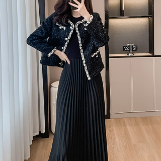 愛依依 小香風外套 排扣外套 開襟外套 短外套S-XL秋冬新款小個子加厚夾棉法式高階感短上衣T105-8206.