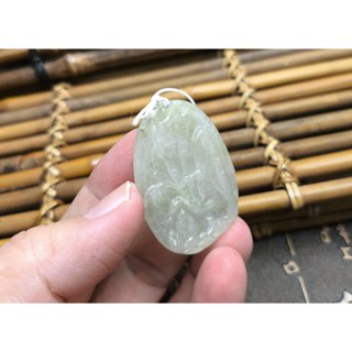 【禾賢行】天然翡翠.緬甸玉.冰糯種-竹林山水.步步高昇.手工精雕墬子.項鍊.玉珮.ZGCPJ016148