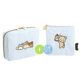 日本進口 RILAKKUMA 拉拉熊 方形扁化妝包 懶懶熊 化妝包 零錢包 化妝包 耳機袋 零錢包 收納包 小物收納包