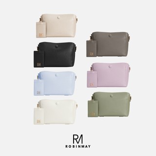 【ROBINMAY】泡芙夾心斜背包(M) (拉鍊、磁扣封口/斜背包/PU皮革/多色挑選)