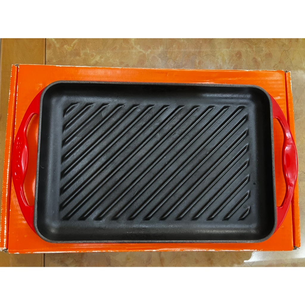 LE CREUSET琺瑯鑄鐵鍋雙耳長方鐵烤盤 (櫻桃紅)