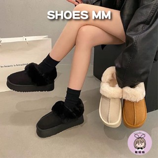 鞋妹妹💗大尺碼36-42碼🧡兩穿式毛毛雪靴拖鞋『臺灣現貨快速出貨』2WAY 厚底毛毛拖鞋 雪靴 半拖 保暖靴 5521