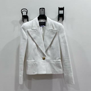 VERSUS VERSACE 白色格紋西裝外套 二手 儲存良好