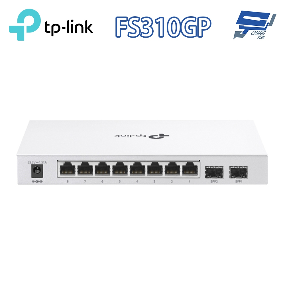 TP-LINK 昌運監視器 Festa FS310GP 10埠 Gigabit 智慧型交換器 含8埠PoE+