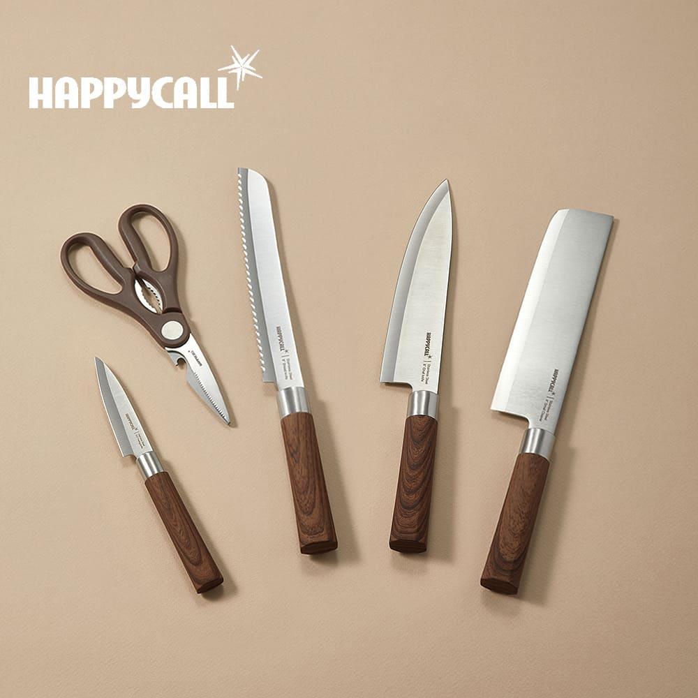 【HAPPYCALL】木質紋料理刀具組(5件組)♥輕頑味