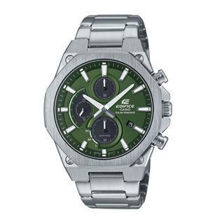 【CASIO 卡西歐】EDIFICE 太陽能電力 輕薄 橄欖綠 八角錶圈 EFS-S570D-3A 44mm