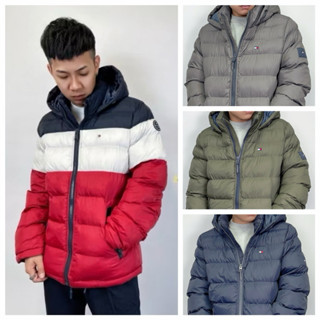 【New START美國精品服飾-員林】現貨 Tommy Hilfiger 經典撞色 科技羽絨 保暖外套 連帽外套 防風