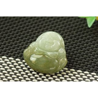 S804玉墜子❀翡翠玉A貨冰潤老油青種半白半綠特色佛公彌勒佛玉墜吊墜掛件玉珮【緬甸玉翠軒】玉首飾品 男女款式